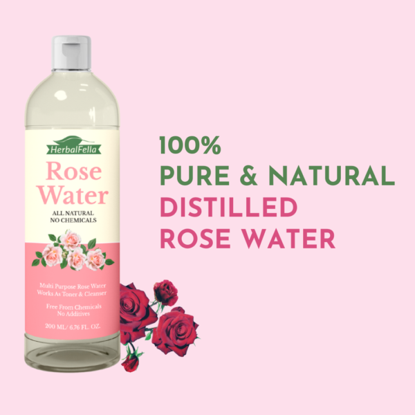 HerbalFella Pure Rose Water- 200ml - Image 3