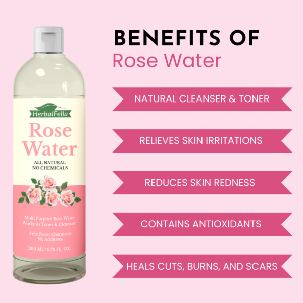 HerbalFella Pure Rose Water- 200ml - Image 4